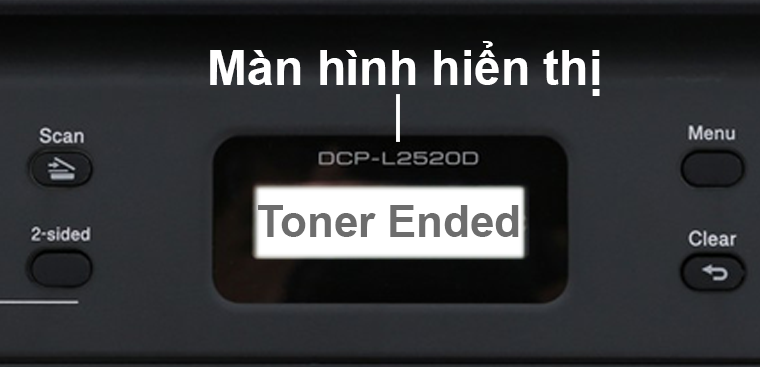 màn hình hoặc đèn báo “Replace Toner” hay “Toner Ended”